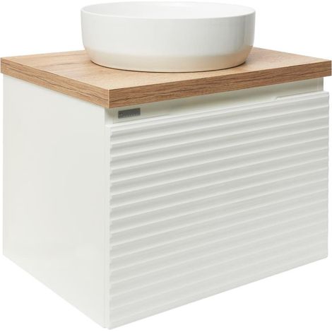 Naturel Mobile bagno sotto lavabo Savona Natural 118x43x44,8 cm bianco lucido, piano in rovere halifax (SAVONA60BIDDH)