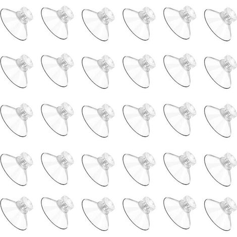 Lot de 30 ventouses en PVC transparent 40mm – Fixation avec filetage et écrous moletés – Pour fenêtres, miroirs et surfaces lisses - 30PCS (1/5)