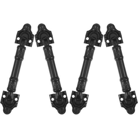 Lot de 4 Poignées de Porte de Grange en Métal Noir Poignées Coulissantes Rustiques pour Portes Intérieures Garage Abri de Jardin et Portail Design Européen Robuste et (1/5)