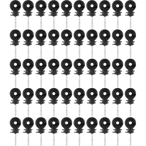 50Pcs Isolateurs à Anneau à Visser, 9cm/3,54 po Isolateur de Clôture Électrique Anneau Isolant à Visser pour Clôture Outil de Douille Isolante sans Poteau Bois pour L'élevage Électronique (1/5)