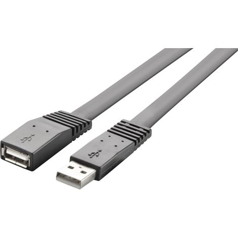Renkforce Câble USB USB 2.0 USB-A mâle, USB-A femelle 1.00 m noir très flexible RF-4087404 Y851861 (1/3)