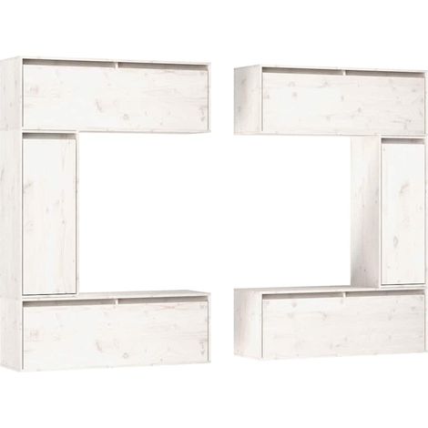 Meubles TV 6 pcs,Banc TV,Armoire TV Blanc Bois massif de pin CFW207143 (1/5)
