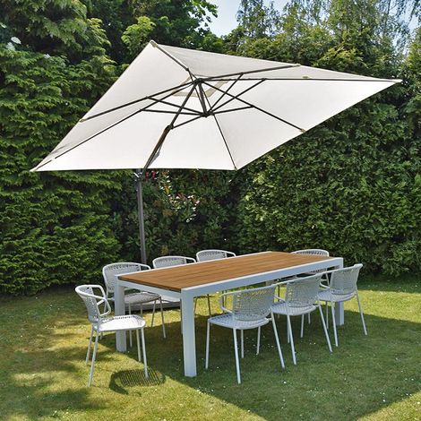 Parasol déporté écru 3x3 m Celestia (1/5)
