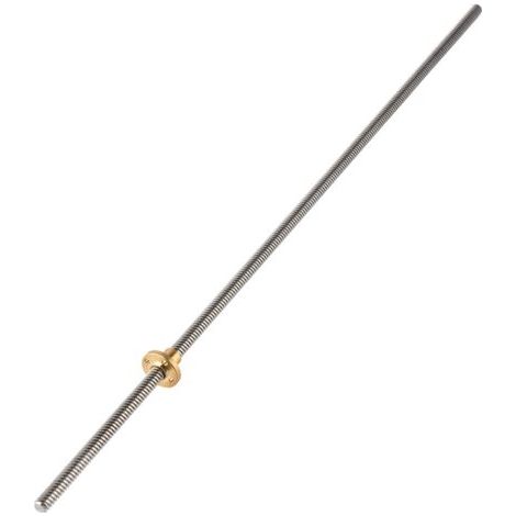 QORVA-T8 8mm trapézodal en acier inoxydable tige filetée vis à plomb écrou en laiton pour imprimante 3D 500mm