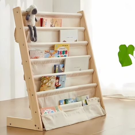 Bibliothèque en bois 75 cm – Étagères ajustables – Design élégant pour salon et bureau – Fabriquée en bois de qualité (1/5)