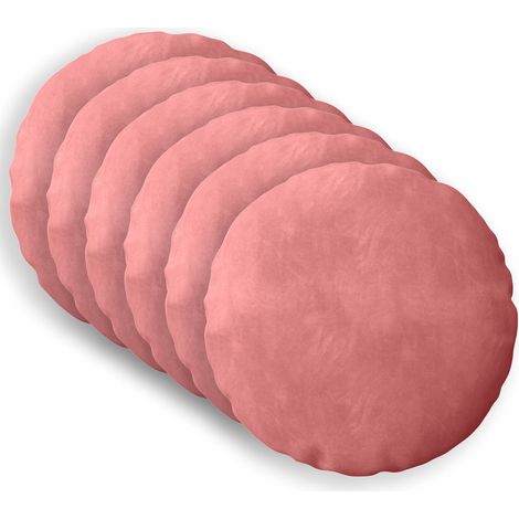 Federa 6 pz HEERLEN Rosa Ø 50 cm Velluto vidaXL (1/5)