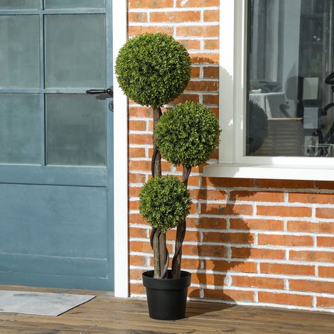 Plante artificielle buis 115 cm en pot, vert OKMYHOME (1/5)