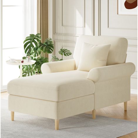 Relaxsessel aus Samt mit Liegefunktion, 133 x 90 x 87 cm, beige HAVRYA (1/5)