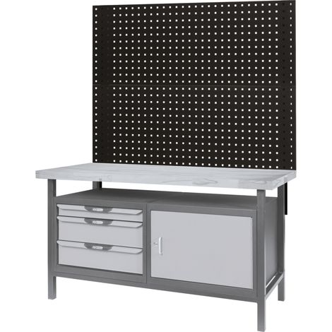 KS Tools - Panneau perforé pour fixation de crochets et accessoires sur établi, L. 2m - 865.0211