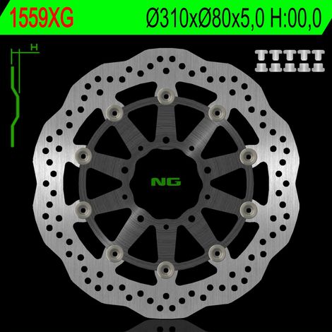 Disco de freno Kawasaki Z 1000, 310 mm, Wave, 2006-2018, aluminio