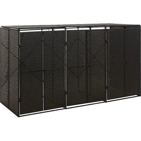 Mülltonnenabdeckung, Rattanmaterial, Geruchsverhinderungsdesign, grau (1/2)