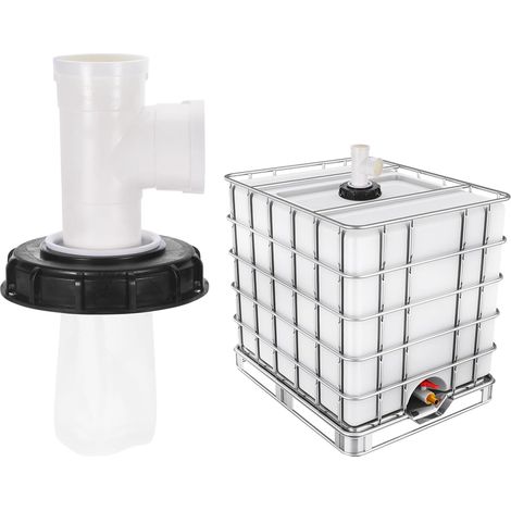 Couvercle-filtre 3 voies pour cuve IBC 165mm avec filtre nylon lavable, pour cuve d'eau de pluie 1000L IBC (1/5)
