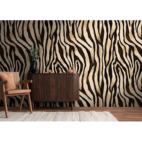 Papier peint intissé Papier peint original Beige, Marron, Noir - 1,59 x 2,8 m (1/3)