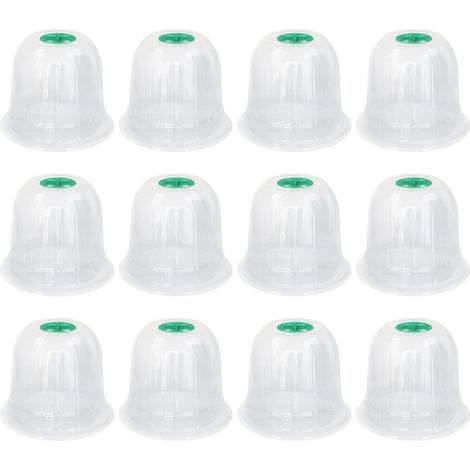 12 - Cloche De Potager - Cloche À Salade - Protection Semis Et Gelée - PVC Réutilisable Avec Évent Réglable - Jardin Et Terrasse - Transparent - 20x20cm (1/4)