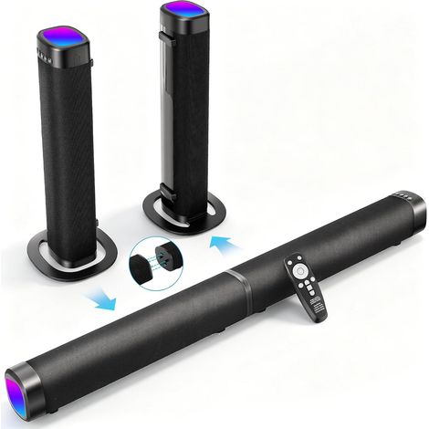Barre de son divisible 2 en 1 (2.2 canaux, 240 W) avec lumière RVB (1/5)