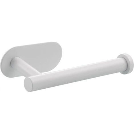 Support papier toilette mural blanc Inoxydable - Longueur 16,5 cm - Collé sans perçage - 1 pièce (1/4)