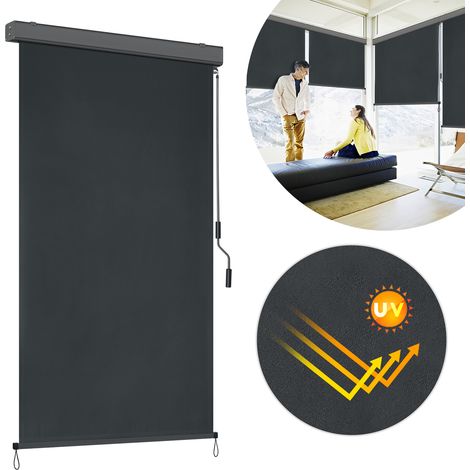 AUFUN Store Vertical Pour Balcon, Store De Balcon En Aluminium, Store Vertical, Store Enrouleur ExtéRieur, MéCanisme à Manivelle, Store Enrouleur LatéRal, Brise-Vue Pour Balcon, Terrasse, Protection S (1/5)