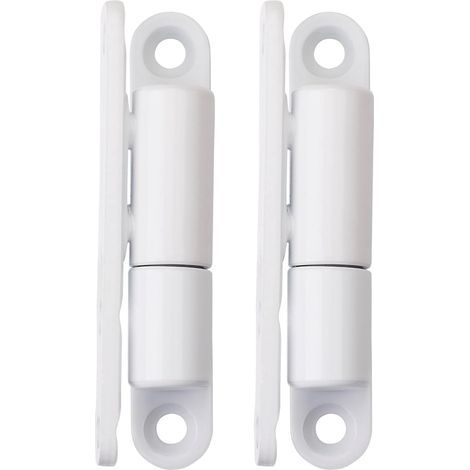 2 jeux de charnières de fenêtre silencieuses sans entretien 15x83 mm laquées blanc acier (1/5)