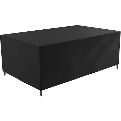 Housse rectangulaire imperméable pour mobilier de jardin/terrasse en rotin, forme cubique. (1/3)