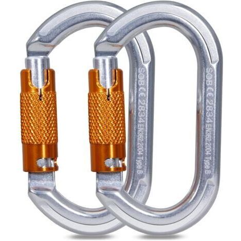 Mousquetons de Verrouillage en Aluminium pour l'Escalade, l'Alpinisme et la Descente en Rappel - Robustes et à Bascule (1/5)