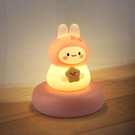 Veilleuse Enfant Rechargeable Cadeau Nouveau né Fille Chambre Lampe Chevet Lapin LED Liste de Naissance Bébé [Classe énergétique A] (1/4)