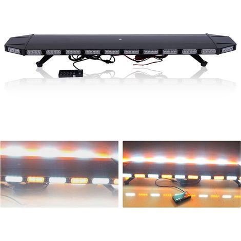 Barre lumineuse 47 LED pour dépanneuse orange/blanc (1/5)