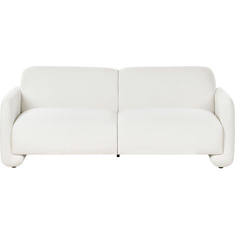 Canapé 3 Places Retro en Tissu Rembourré avec Accoudoirs et Large Dossier Meuble de Salon Blanc Saland (1/5)