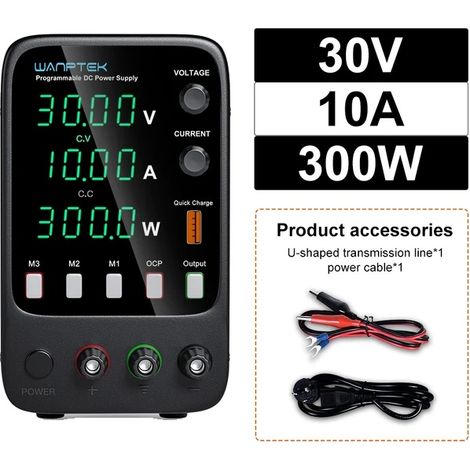 Alimentation électrique CC, Sortie programmable, Fonctionnement sûr, APS3010H 30V 10A (1/2)