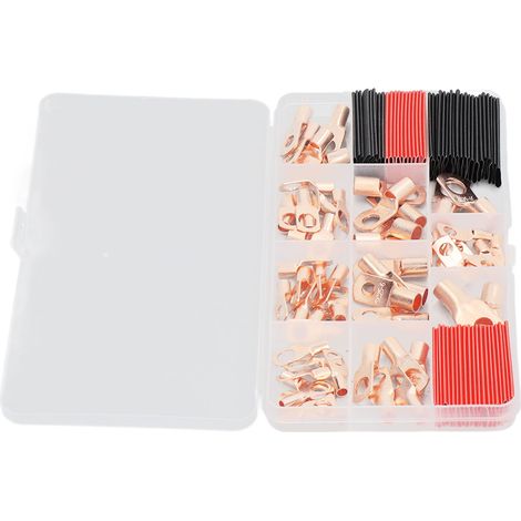 Kit de 120 cosses en cuivre thermorétractables, résistantes aux hautes températures, avec connecteurs annulaires. (1/5)