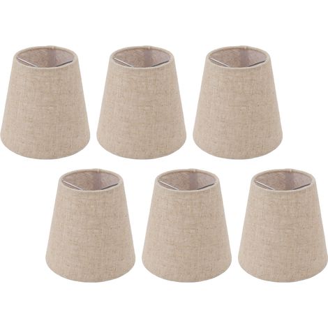 Abat-jour en lin moderne pour douilles à pince, lot de 6, idéal pour lampadaires, lampes de table, suspensions et appliques (A4, lin fin). (1/5)