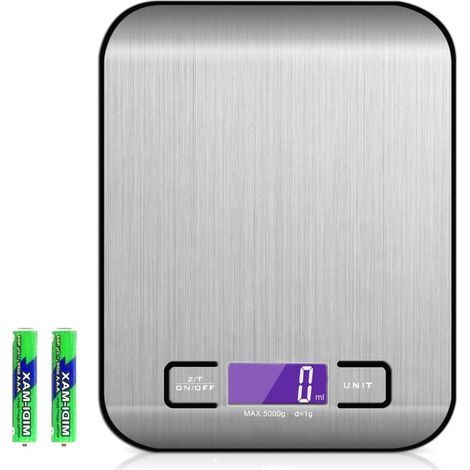 Balance De Cuisine NuméRiques, Balances NuméRiques Professionnelles 10 kg - Mesure PréCise Jusqu'à 1g,Balances De Cuisine éLectroniques Avec éCran Lcd, Fonction Tare. (Argent-10kg) (1/4)