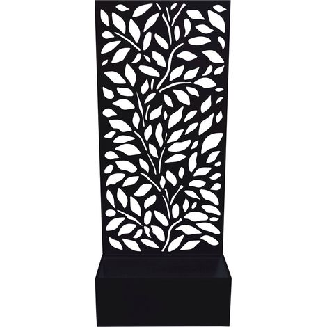 Regalo Italiano Fioriera Ferro Nera 50×22 cm H 120 cm