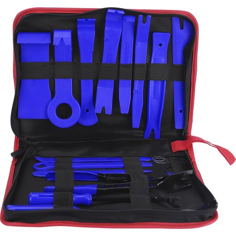 Kit de démontage d'autoradio, outil de retrait de panneau de tableau de bord, ensemble de leviers pour réfection automobile, bleu (1/5)