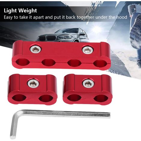 12 Stück Zündkerzenkabel-Separatoren aus Aluminiumlegierung, 8 mm, 9 mm, 10 mm, für Motoren (Rot)