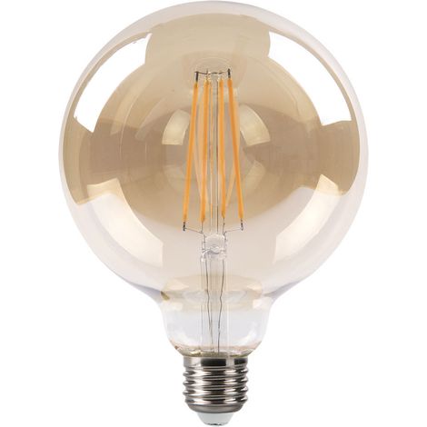 Ampoule à filament globe ambre 2700K, 8W, 750lm, culot E27 (1/2)