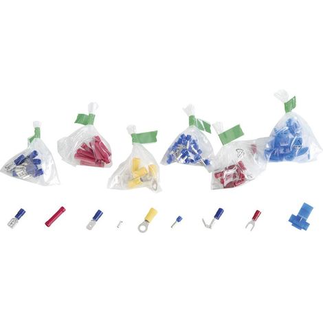 Assortiment de cosses à sertir 838517 0.705 mm² 10 mm² blanc, jaune, rouge, bleu, métal 1050 pc(s)