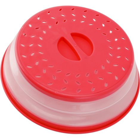 Universelle, multifunktionale, belüftete, faltbare Mikrowellen-Spritzschutz- und Speisenwärmerabdeckung, rot (1/5)