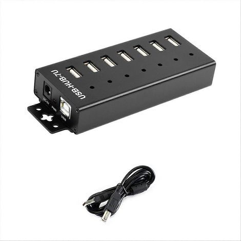 Industrieller 7-Kanal-USB-2.0-USB-Hub, Erweiterungsadapter für Windows 11/10/8 und Linux (1/5)