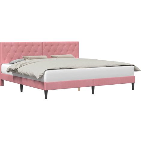 Maison Exclusive - Struttura del letto con testiera Rosa 200 x 200 cm Velluto