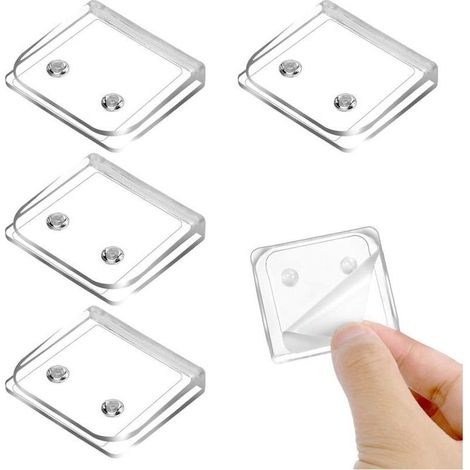 Clips De Rideau De Douche - ABS Transparent - Pour Prévention Éclaboussures Et Coupe-Vent - Lot De 4 (1/5)