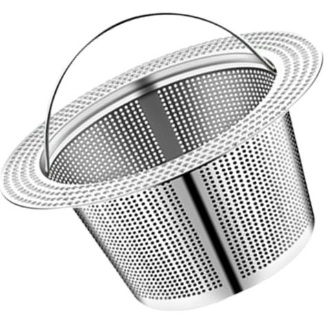 Passoire d'évier en acier inoxydable, panier filtre à vidange profonde, design simple, maille fine argentée