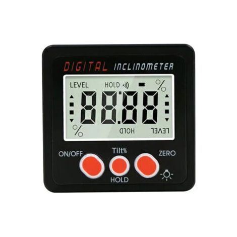 Digitaler Neigungsmesser mit Winkelmesser, 4-Zoll-Wasserwaagen-Winkelmesser, Hintergrundbeleuchtung, Magnetfuß, Anzeige in Zoll/Fuß, Millimeter/Meter