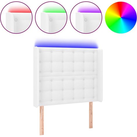 Maison Exclusive - Testiera a LED Bianco 103x16x118/128 cm in Similpelle