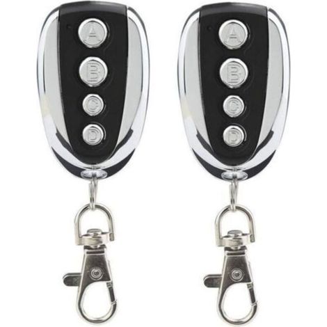 Lot de 2 télécommandes universelles pour porte de garage et portail 433,9 MHz avec quatre canaux - Remplacement idéal (1/3)