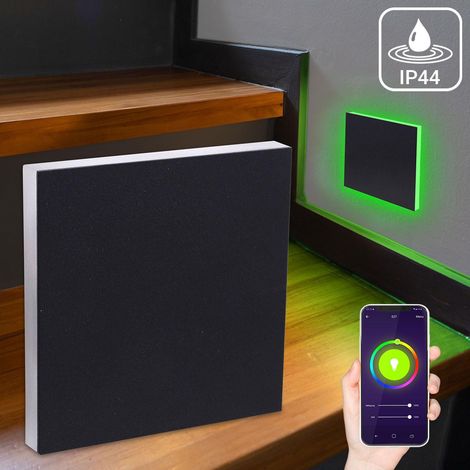 IP44 LED Treppenlicht 230V Stufenbeleuchtung eckig schwarz - Lichtfarbe: Smart Tuya RGB CCT 3W (1/5)