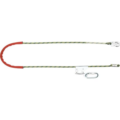 Longe de maintien réglable 2m âme acier + gaine de protection - EN354/EN355