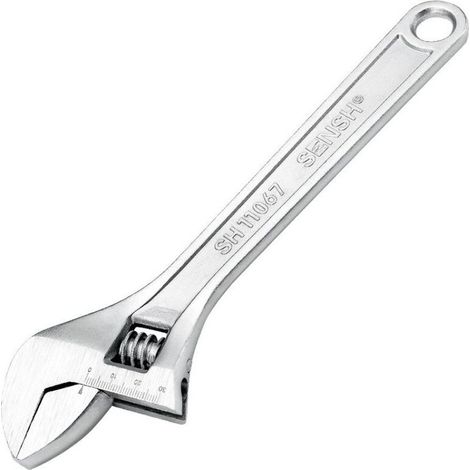 1 clé à molette multifonctionnelle, 6 pouces, mâchoire large avec échelle imprimée, poignée caoutchouc antidérapant, acier au carbone (1/4)