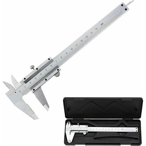 Pied à Coulisse , 150mm / 0.02mm Pied à Coulisse Vernier Analogique en Acier Inoxydable, Haute Précision Outil Micromètre avec Mesure en Profondeur, Intérieur et Extérieur Professionnel (1/4)