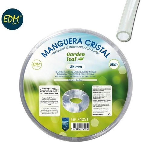 Transparenter Glasschlauch Innen-Ø 6 mm Außen-Ø 8 mm Rolle 50 m