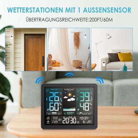 Station météo, horloge électronique professionnelle multifonction, température, humidité, barométrie, prurit, phase (1/3)
